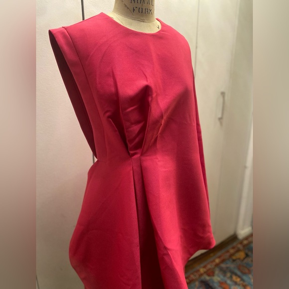 ASOS bright pink one shoulder flare mini dress - Picture 12 of 12